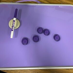 Purple Magnetic Dry Erase Board Set with Corkboard
